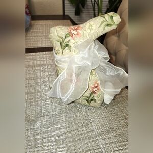 Floral Patterned Door Stopper with Bow